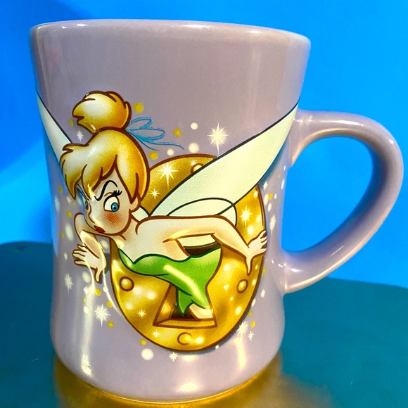 DISNEY STORE EXCLUSIVE TINKER BELL 3-D CERAMIC MUG LAVENDER 16oz MUG - Picture 4 of 11
